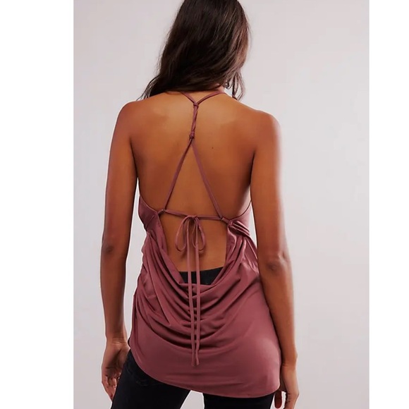 NWOT Free People Callie Mauve Ruched Tank Top in wild ginger S - Picture 10 of 10